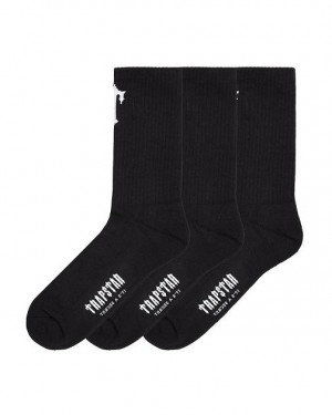 Trapstar 3 Pack Irongate T Socks 黒 | TS-65193