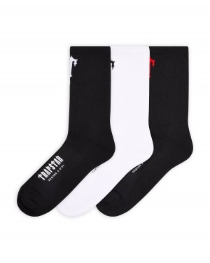 Trapstar 3 Pack Irongate T Socks 黒 白 赤 | TS-65188