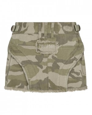 Trapstar Irongate T Womens Denim Zip Detail Mini Skirt 迷彩 | TS-65098