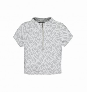 Trapstar Jacquard Fitted Zip Crop Top 白 | TS-64777