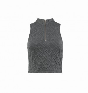 Trapstar Jacquard Fitted Zip Crop Top グレー | TS-64773