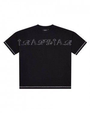 Trapstar Patchwork Script T-Shirt 黒 | TS-65422