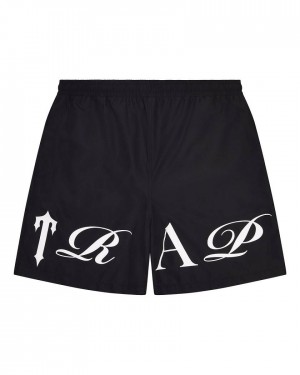 Trapstar Script Shell Shorts 黒 白 | TS-65299
