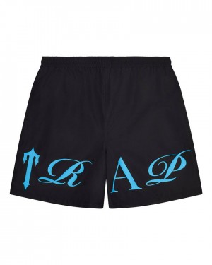 Trapstar Script Shell Shorts 黒 青 | TS-65301