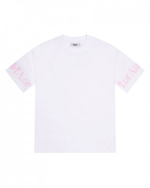 Trapstar Script Tee 白 ピンク | TS-65250