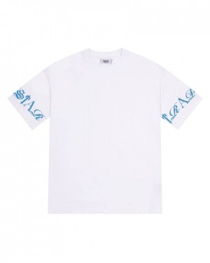 Trapstar Script Tee 白 青 | TS-65287