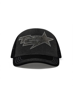 Trapstar TS Star Diamante Trucker 黒 | TS-65062