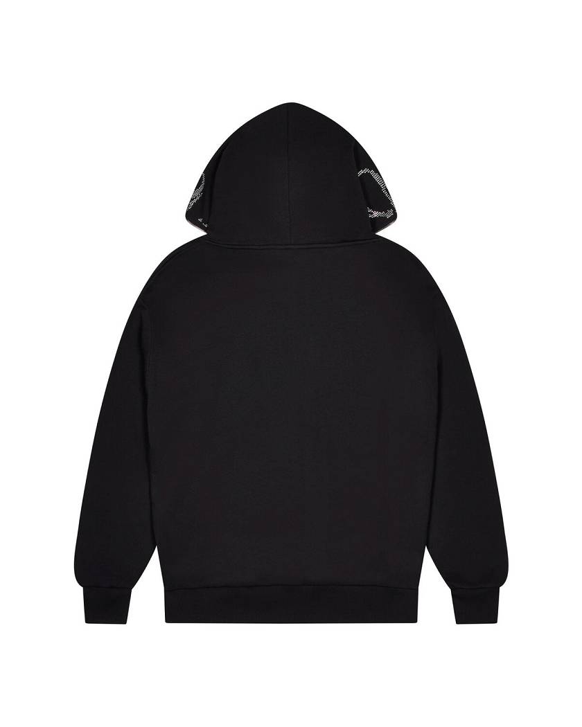 Trapstar Decoded Skull Diamante Hoodie 黒 | TS-65392