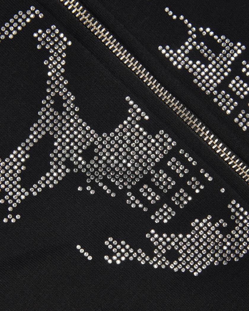 Trapstar Decoded Skull Diamante Hoodie 黒 | TS-65392