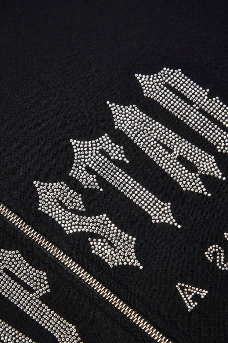 Trapstar Decoded Skull Diamante Hoodie 黒 | TS-65392