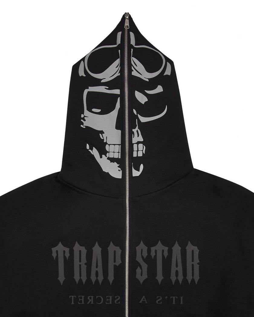 Trapstar Decoded Skull Rider Hoodie 黒 | TS-65341