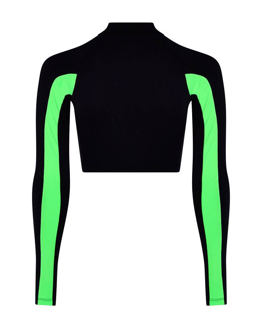 Trapstar Decoded Zip LS Top 黒 緑 | TS-65114