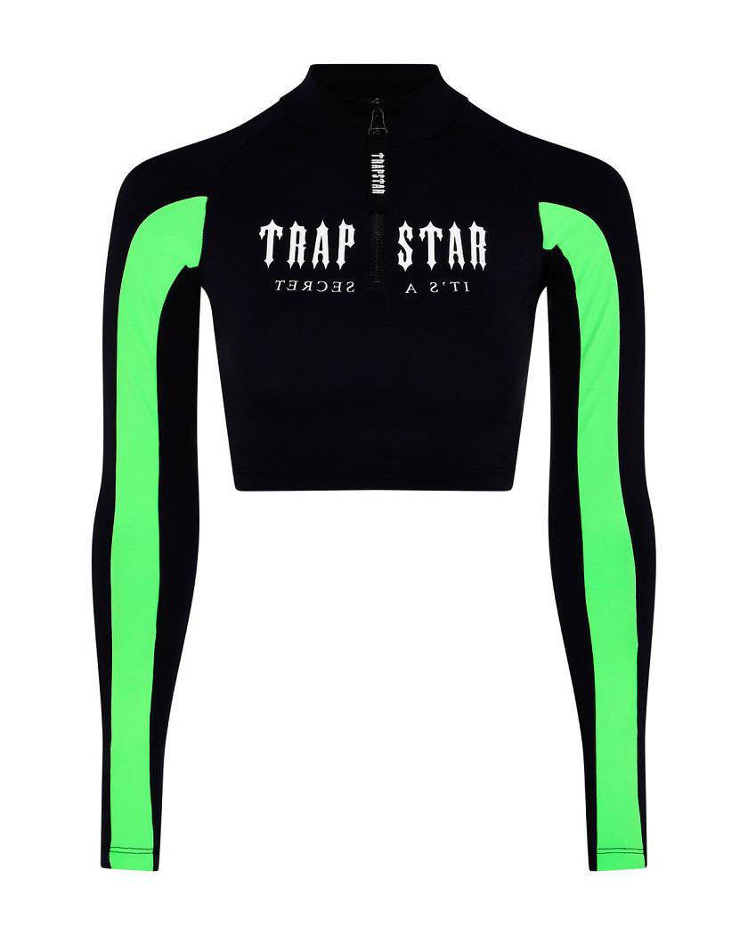 Trapstar Decoded Zip LS Top 黒 緑 | TS-65114