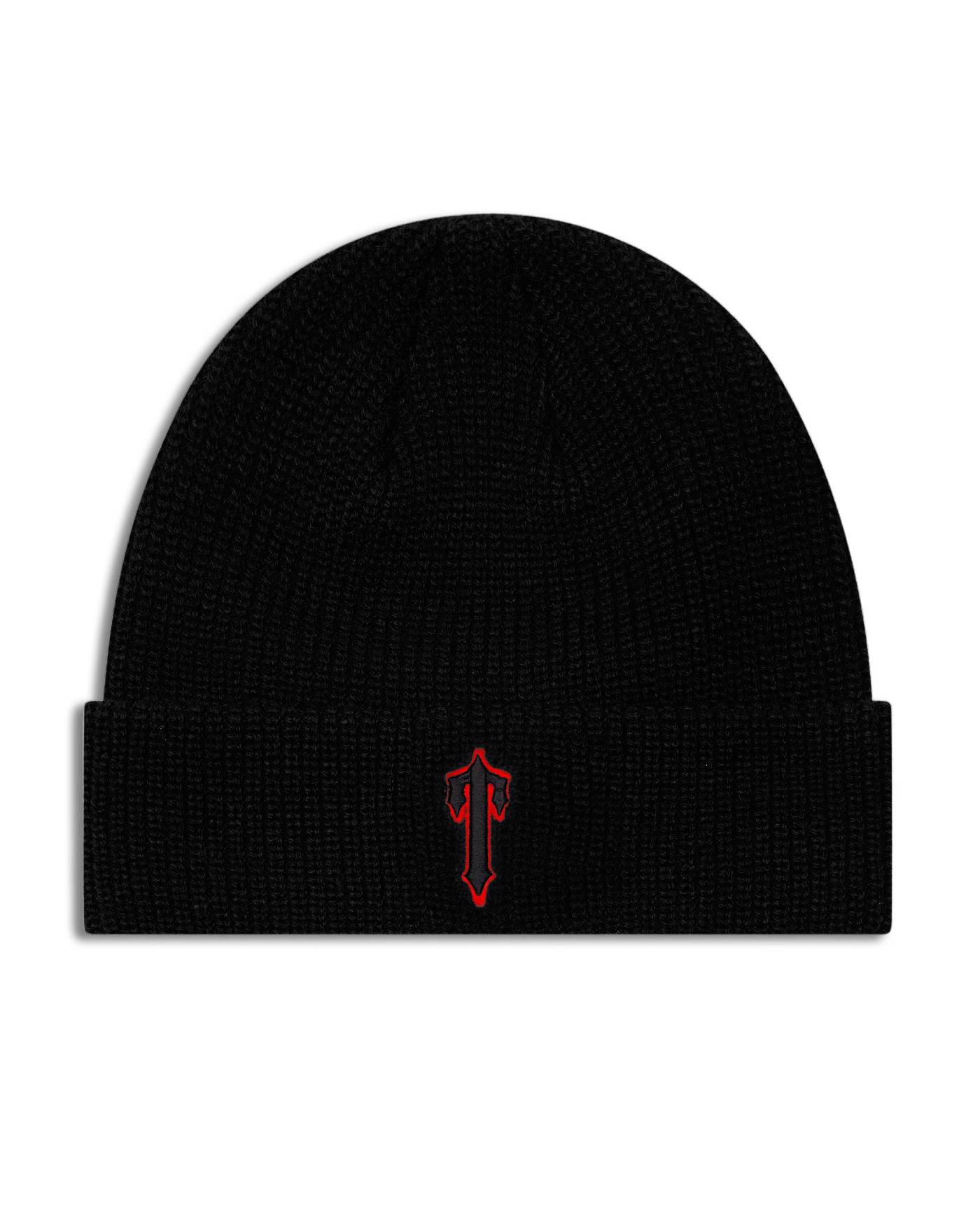 Trapstar Foundation Beanie 黒 赤 | TS-65208