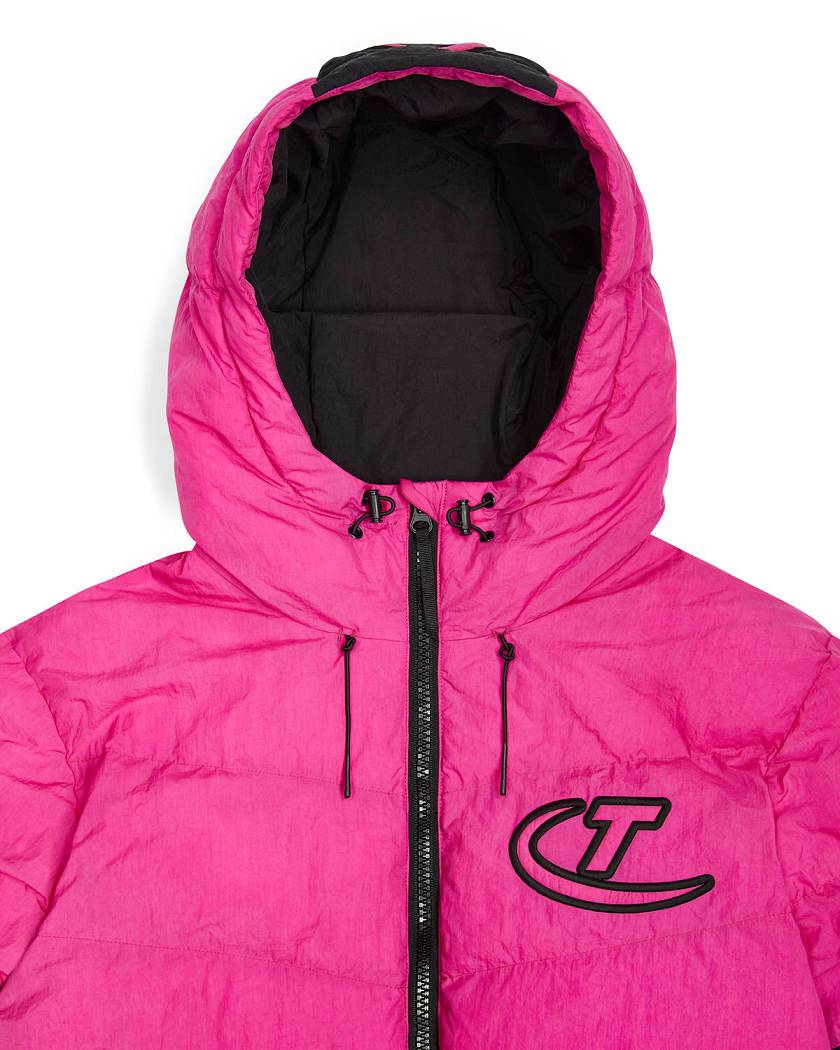 Trapstar Hyperdrive Hooded Puffer 黒 ピンク | TS-65444