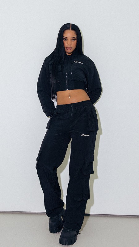 Trapstar Hyperdrive Ripstop Utility Cargos 黒 白 | TS-64780