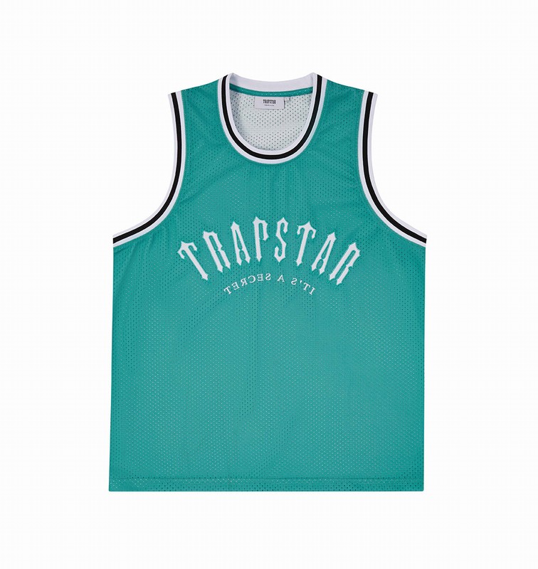 Trapstar Irongate Arch Basketball Vest 青 白 | TS-64929