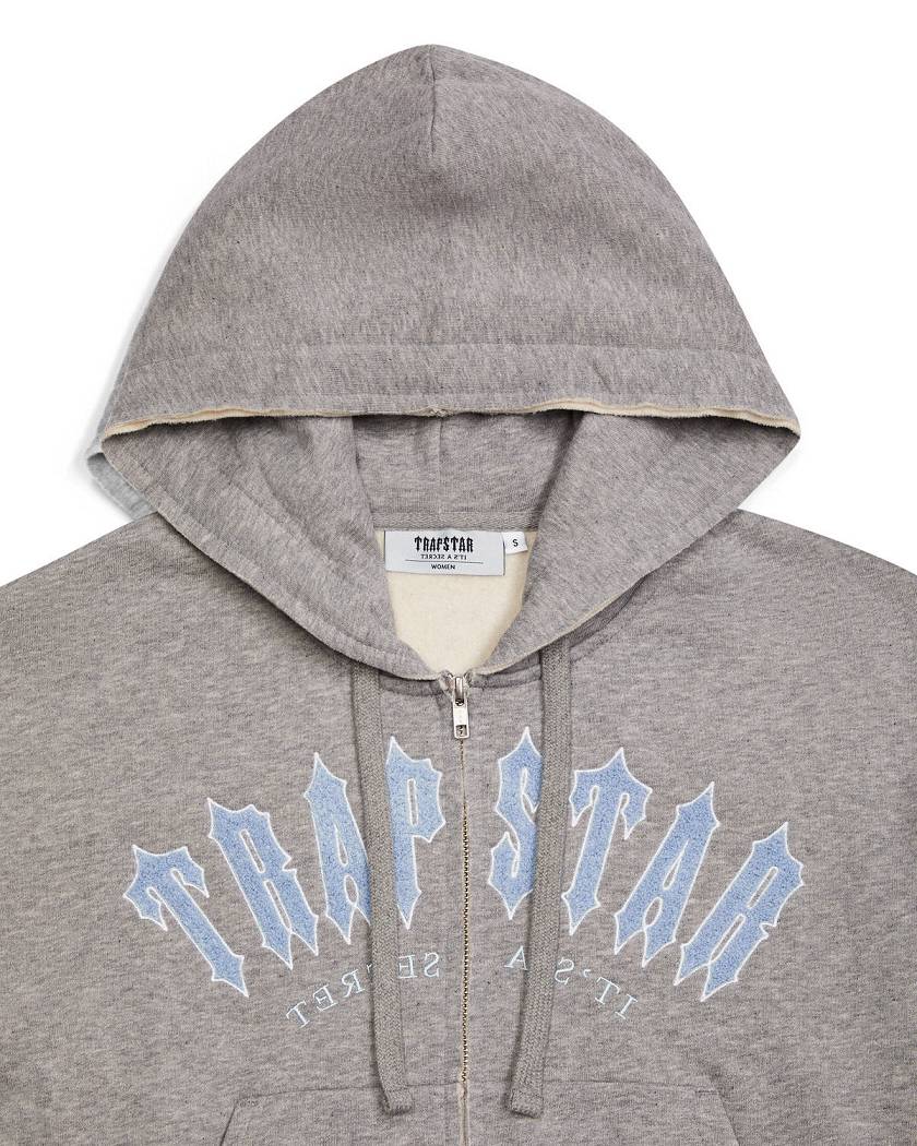 Trapstar Irongate Arch Chenille Embroidery Zip Through Track Top グレー | TS-65148