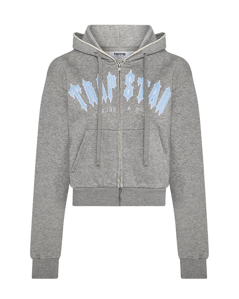 Trapstar Irongate Arch Chenille Embroidery Zip Through Track Top グレー | TS-65148