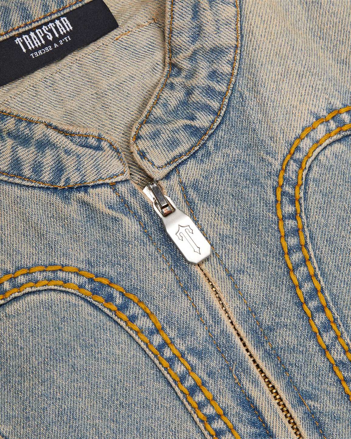 Trapstar Irongate Denim Motocross Jacket 青 | TS-65459