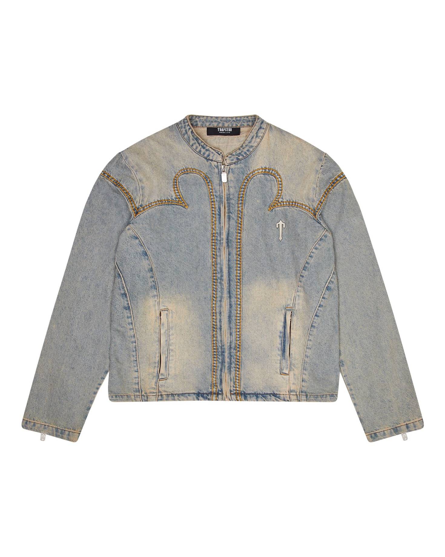 Trapstar Irongate Denim Motocross Jacket 青 | TS-65459