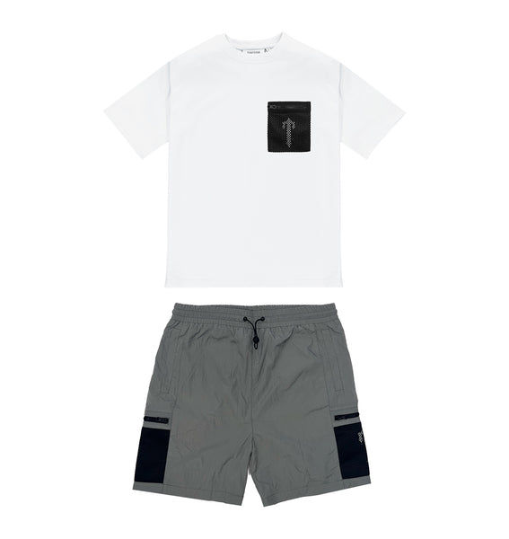 Trapstar Irongate Mesh Pocket Short 白 黒 | TS-64922