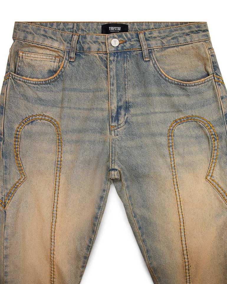 Trapstar Irongate Panel Denim Jeans 青 | TS-65316