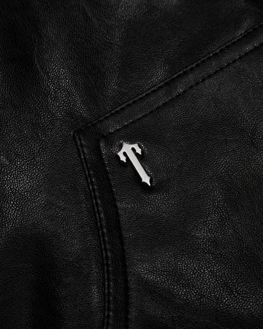 Trapstar Irongate T Stud Vegan Leather Pants 黒 | TS-65112