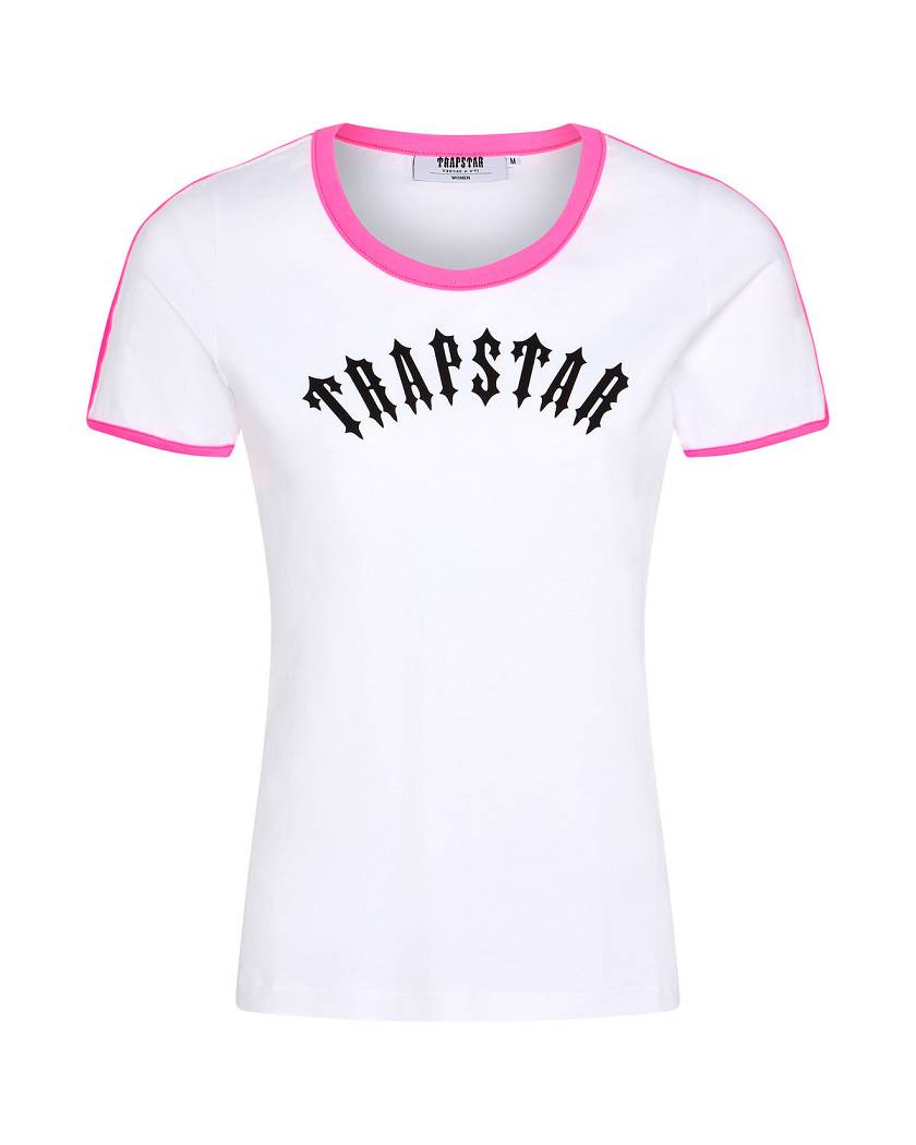Trapstar Irongate Tee 白 ピンク | TS-65131