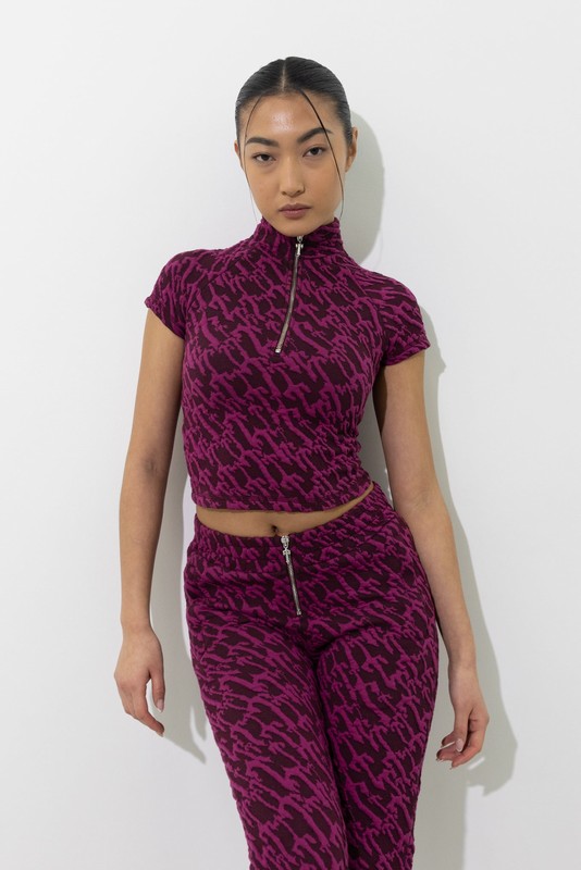 Trapstar Jacquard Fitted ボルドー ピンク | TS-64785