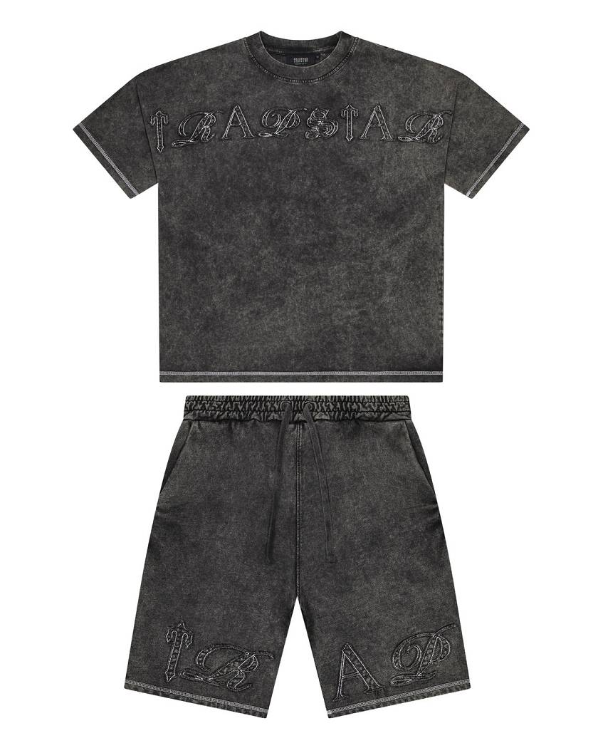 Trapstar Patchwork Script Short グレー | TS-65425