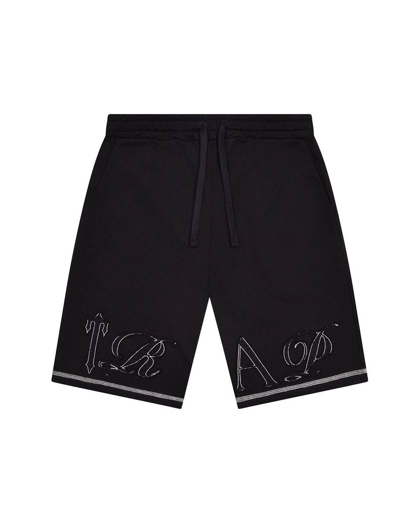 Trapstar Patchwork Script Shorts- Black 黒 | TS-65295