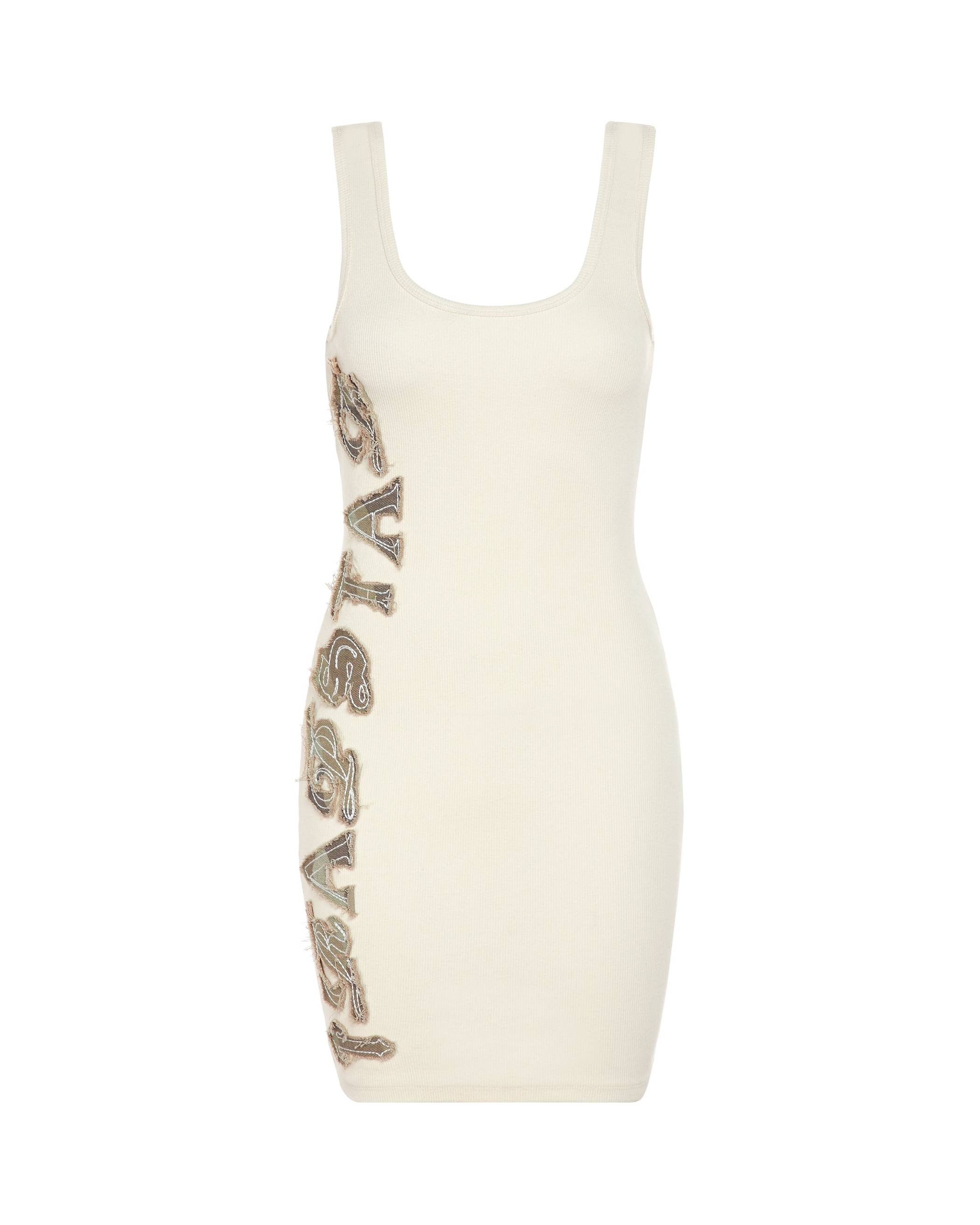 Trapstar Script Denim Applique Tank Dress 白 | TS-65106