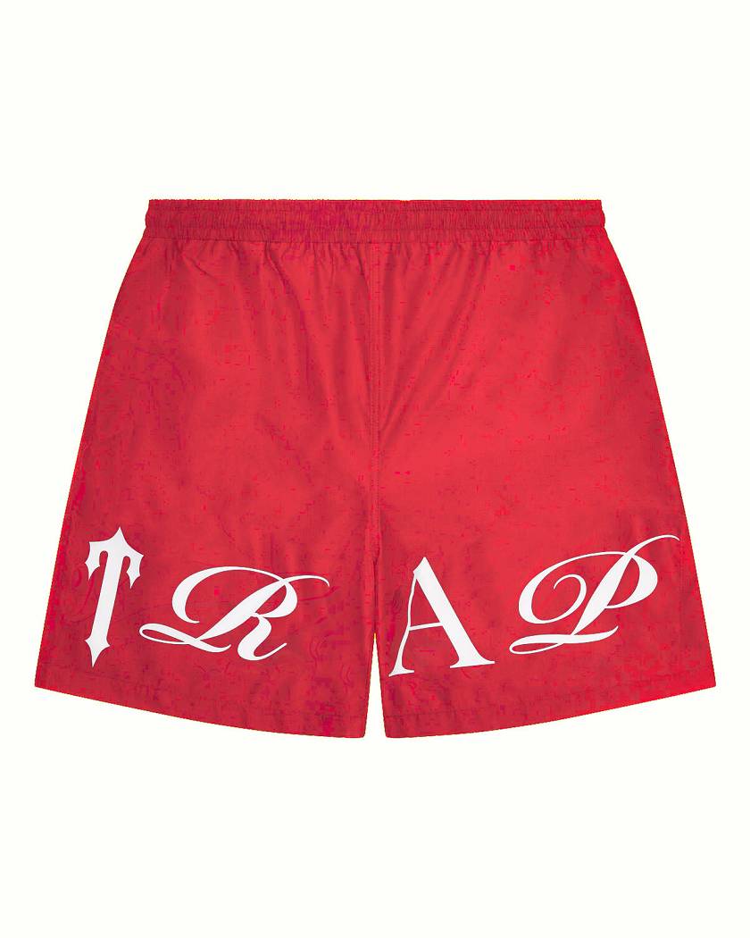 Trapstar Script Shell Shorts 赤 白 | TS-65303