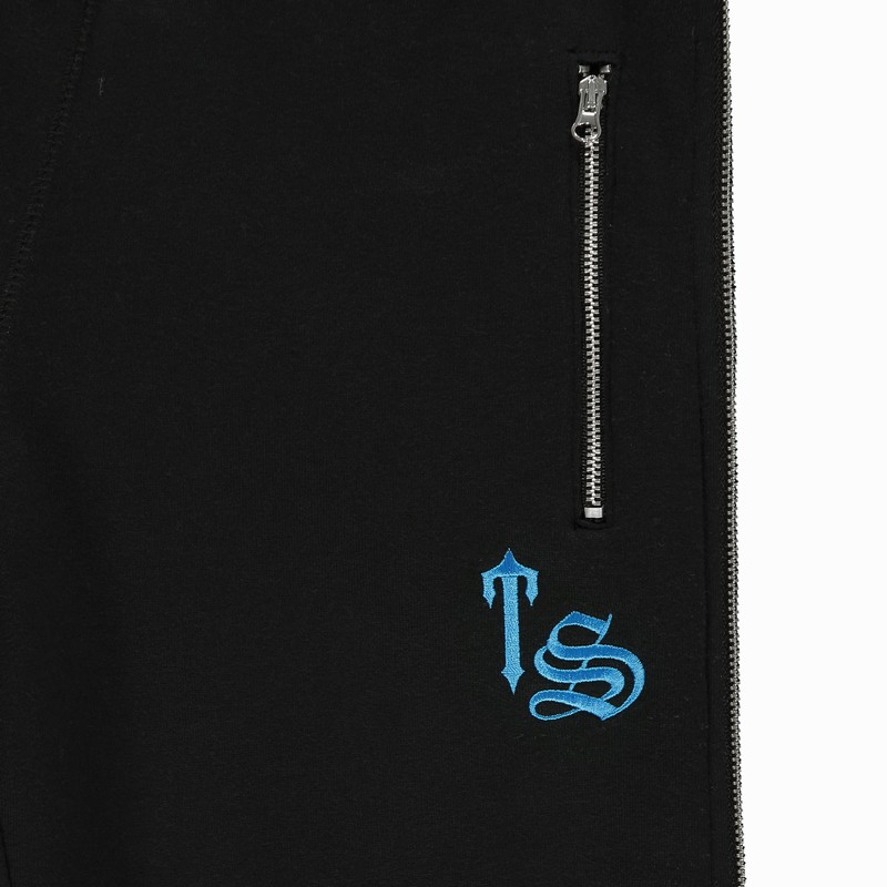 Trapstar Script Zip Leg 黒 ターコイズ | TS-64779
