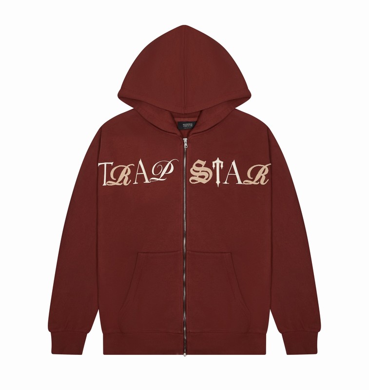 Trapstar Script Zip Through ボルドー | TS-64879