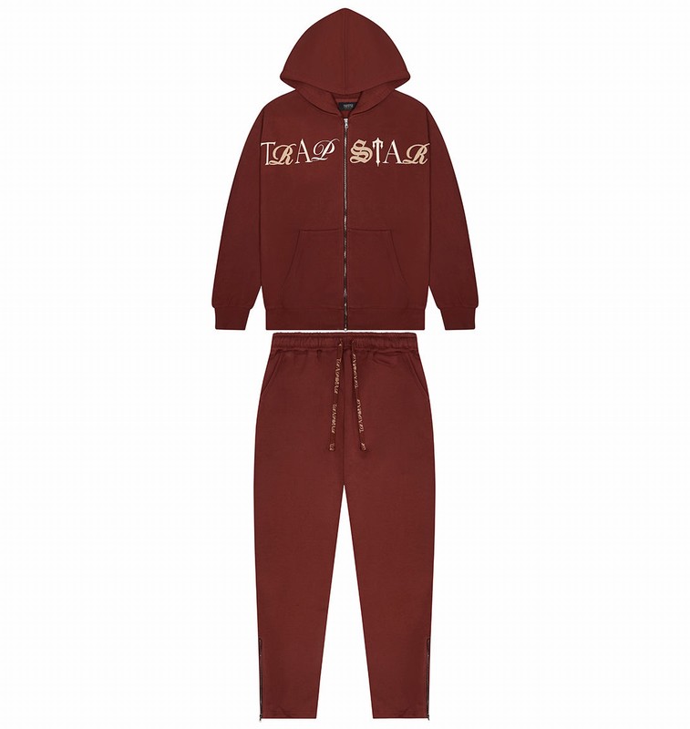Trapstar Script Zip Through ボルドー | TS-64879