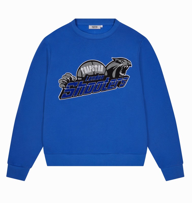 Trapstar Shooters Chenille Crewneck 青 | TS-64905