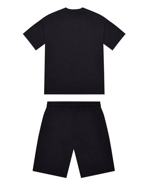 Trapstar TRP Flame Shorts 黒 ピンク | TS-65427