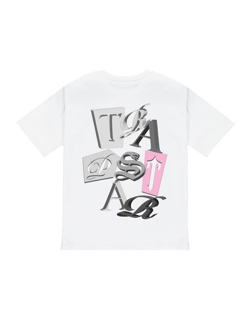 Trapstar TS Script Tee 白 ピンク | TS-65273