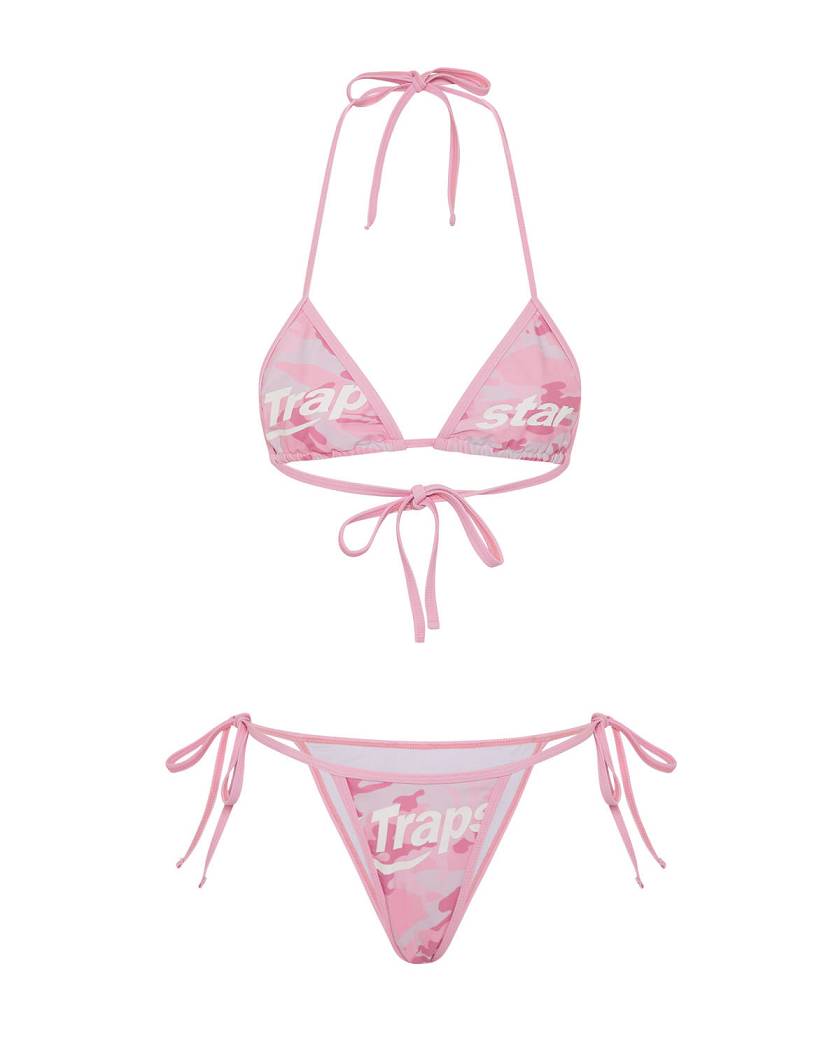 Trapstar Womens Hyperdrive Bikini Tie Side Bottoms ピンク | TS-65093