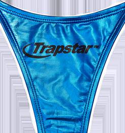 Trapstar Womens Hyperdrive Metallic Bikini Tie Side Bottoms 青 | TS-65084
