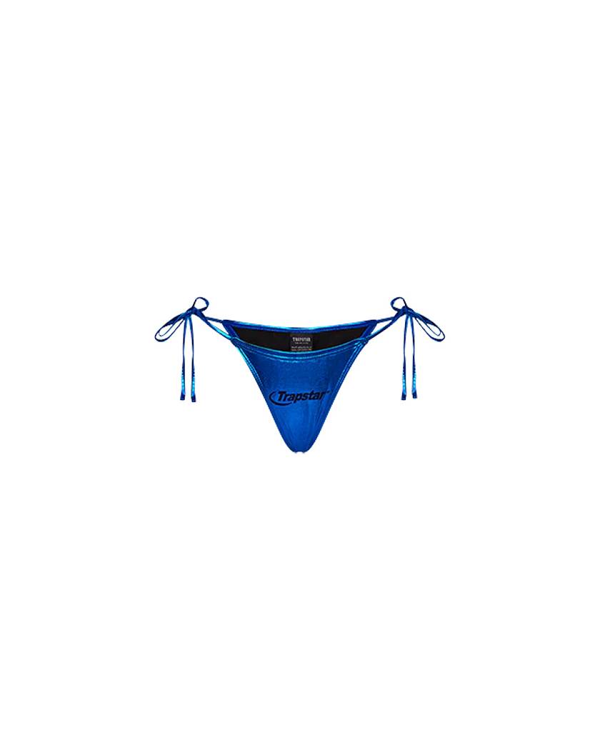 Trapstar Womens Hyperdrive Metallic Bikini Tie Side Bottoms 青 | TS-65084