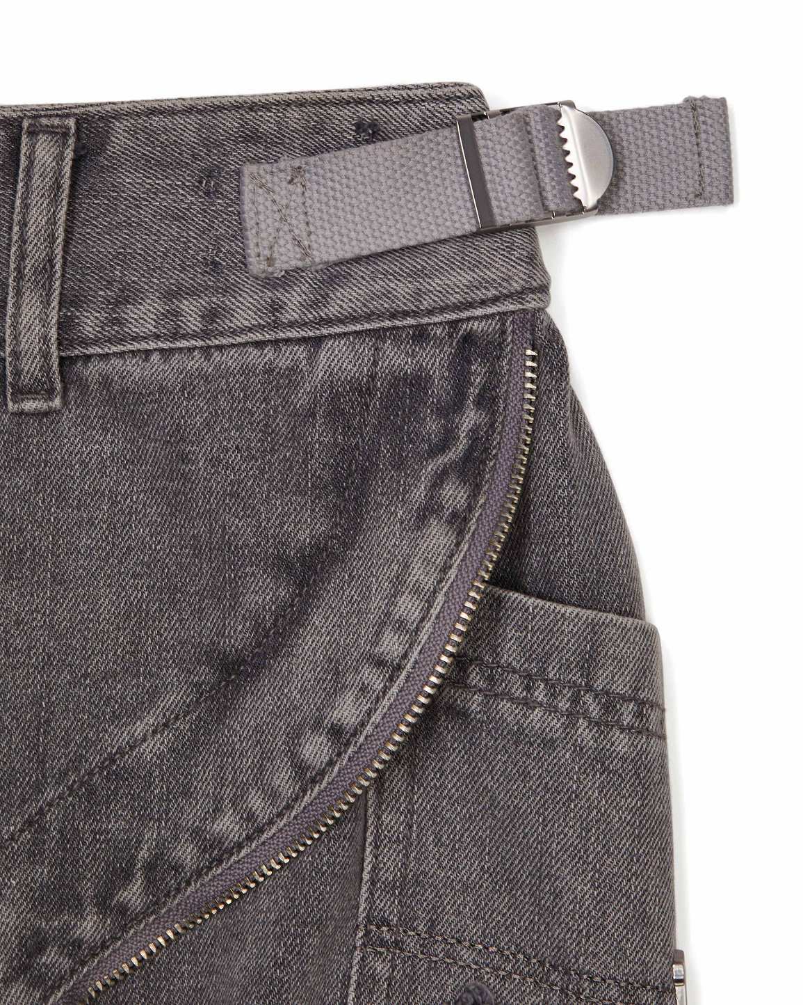 Trapstar Womens Irongate T Denim Zip Detail Mini Skirt グレー | TS-65102