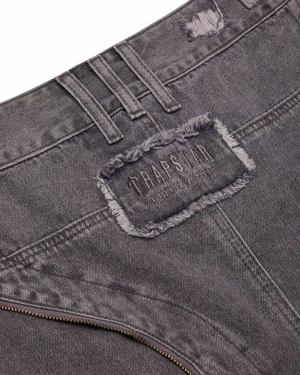 Trapstar Womens Irongate T Denim Zip Detail Mini Skirt グレー | TS-65102