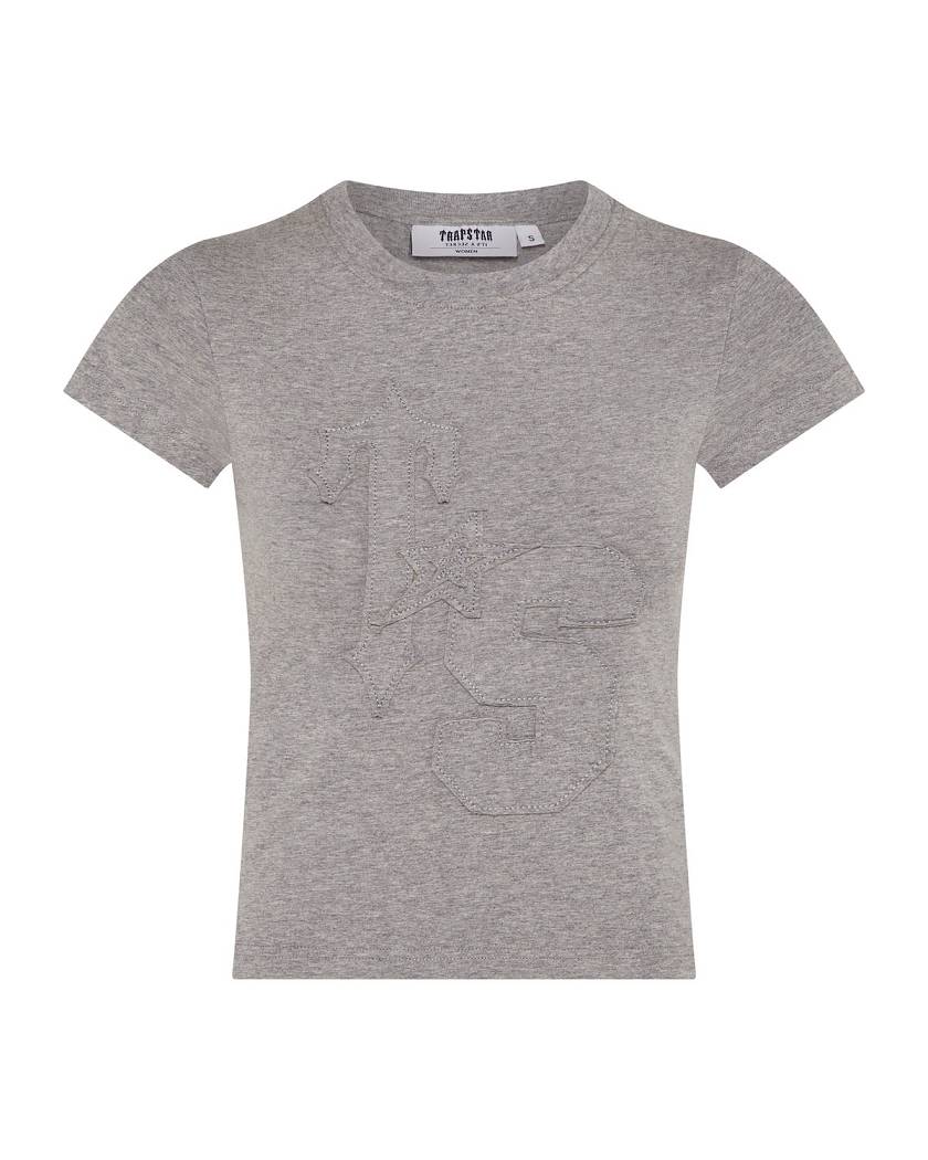 Trapstar Women’s TS-Star Applique Baby Tee グレー | TS-65130