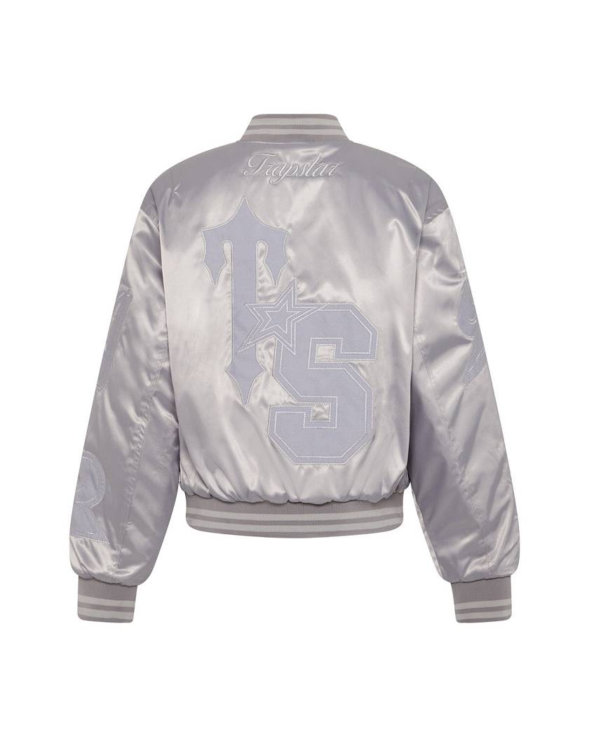 Trapstar Women’s Wildcard Stadium Jacket シルバー | TS-65164