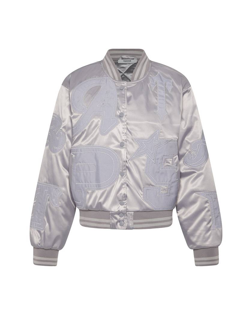 Trapstar Women’s Wildcard Stadium Jacket シルバー | TS-65164