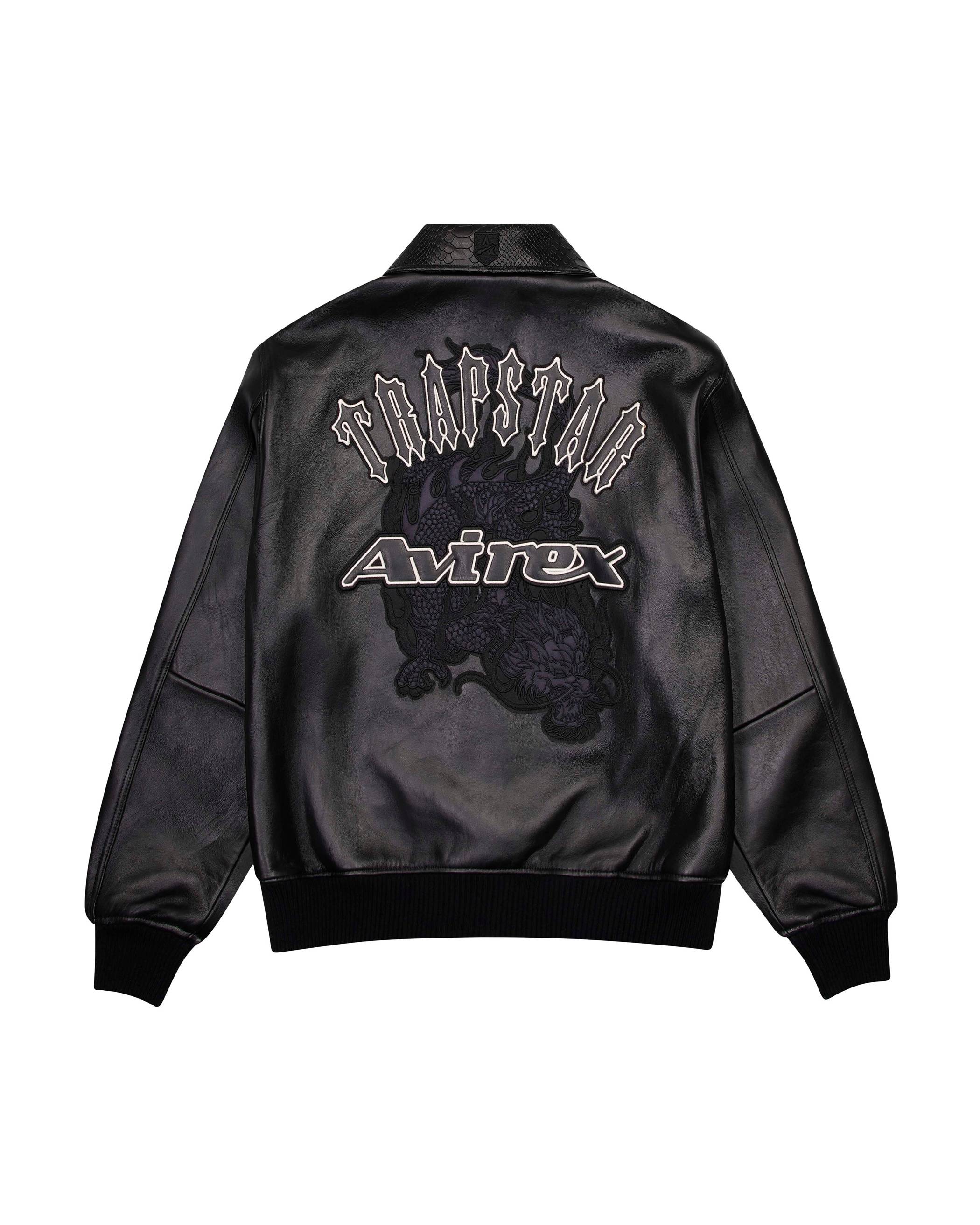 Trapstar x Avirex Leather Jacket 黒 | TS-65429