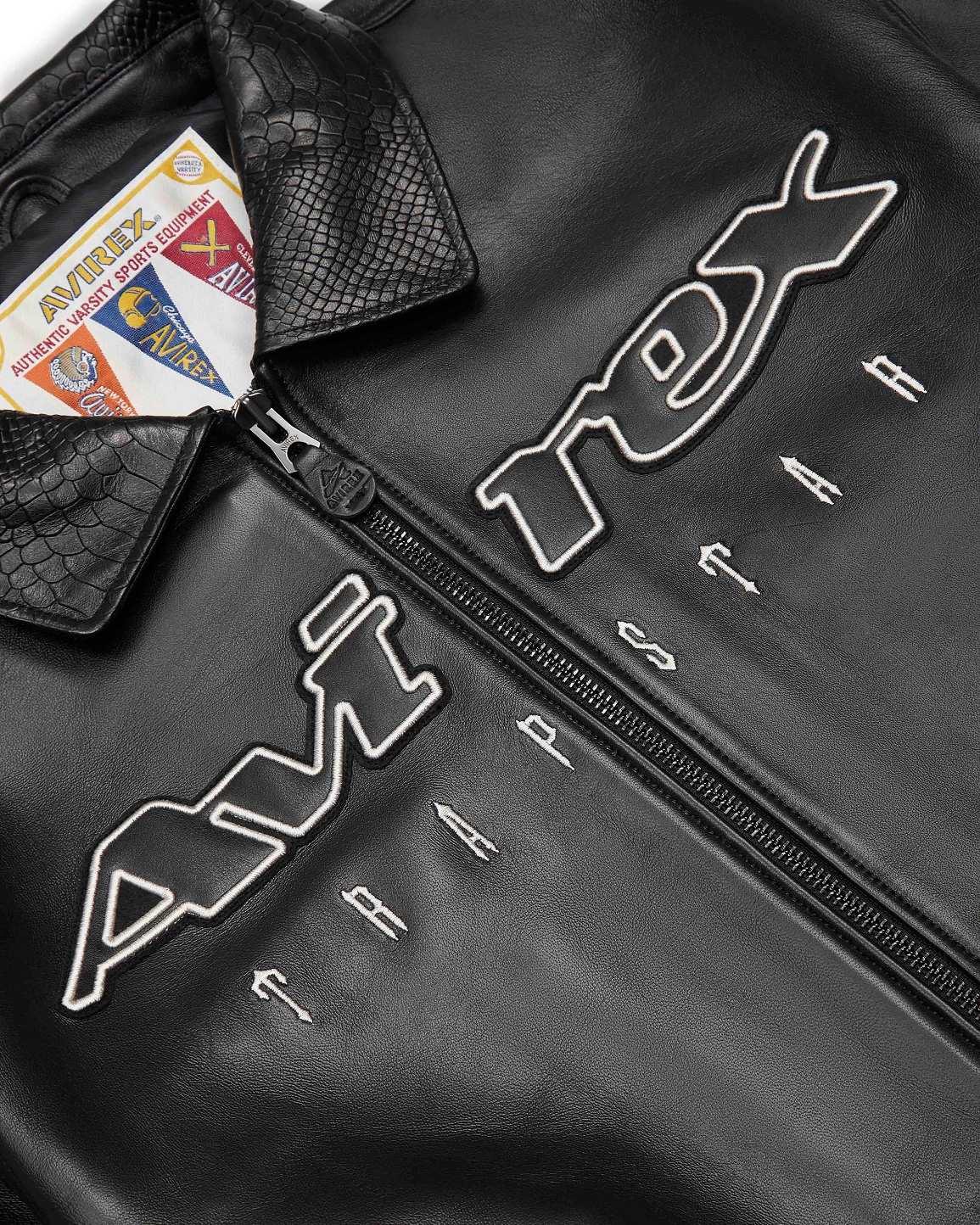 Trapstar x Avirex Leather Jacket 黒 | TS-65429